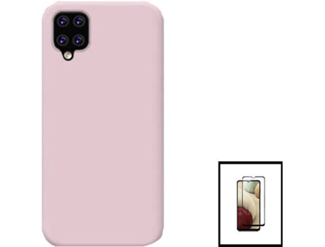 Carcasa + Protector Samsung Galaxy A22 5G PHONECARE Silicona Liquida Rosa