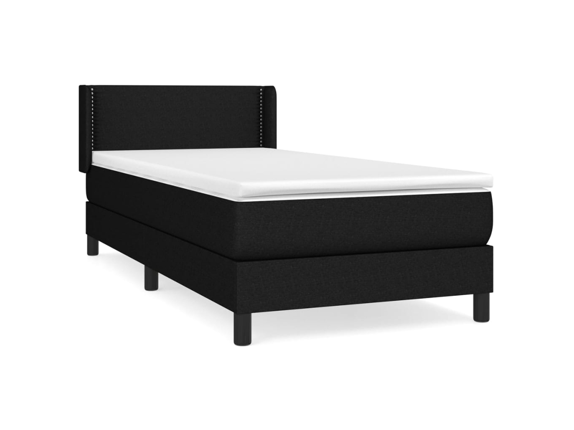 Maison Exclusive - Cama Box Spring Con Colchón Tela Negro 100x200 Cm