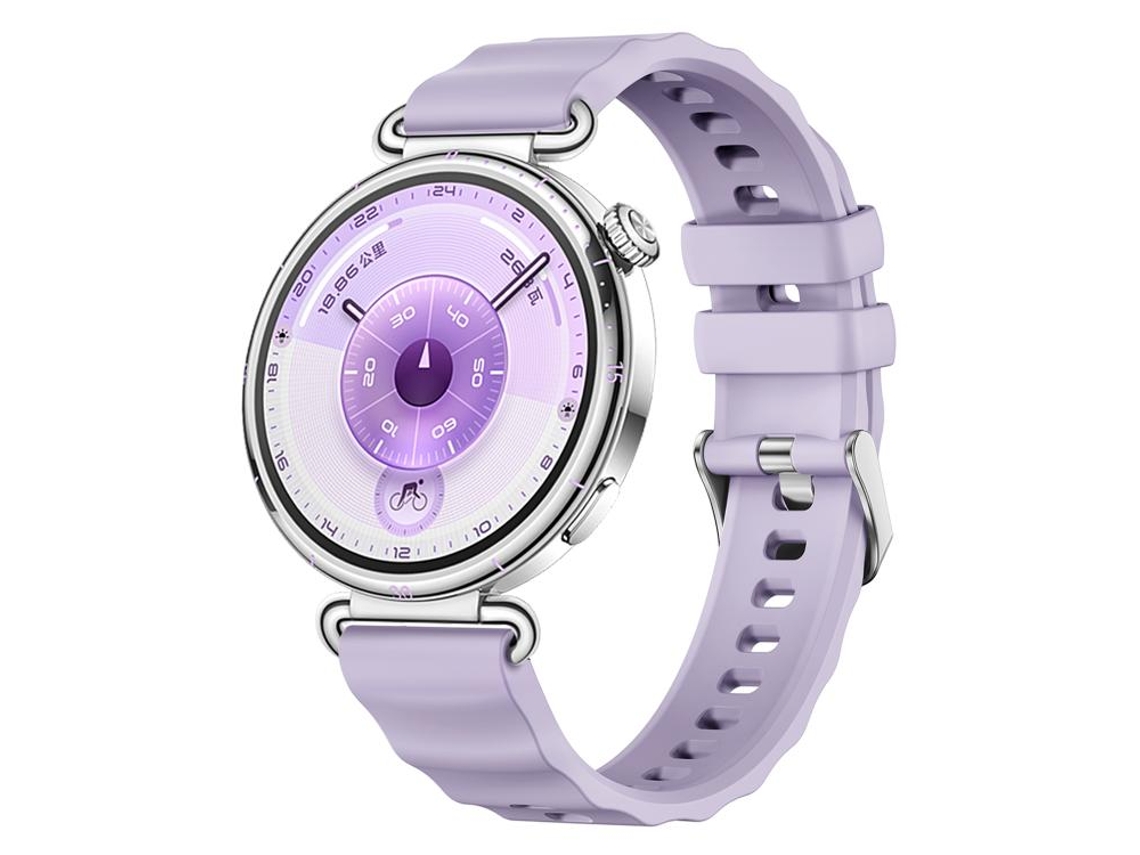Bracelete Para Huawei Watch Gt 6 / 5 / 4 (41mm) - Silicone Cor Sólida - Fecho De Mola De Liberação Rápida Roxa