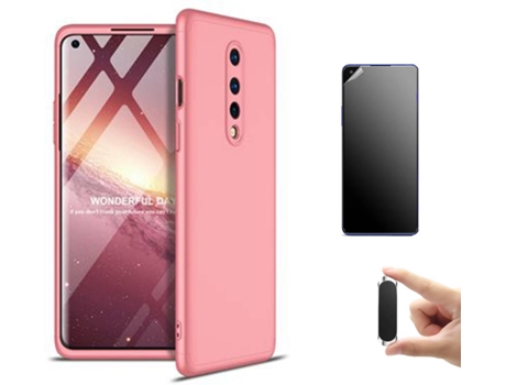 Kit Carcasa, Protector Y Soporte Oneplus 8T Ultimatte Slim Armor 360º Rosa
