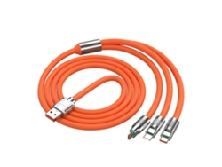 Cable Usb De Metal Con Micro Pines Para Carga Rápida - Naranja. Alta Velocidad Y Compatibilidad, Ideal Para Hogar, Oficina Y Viaje