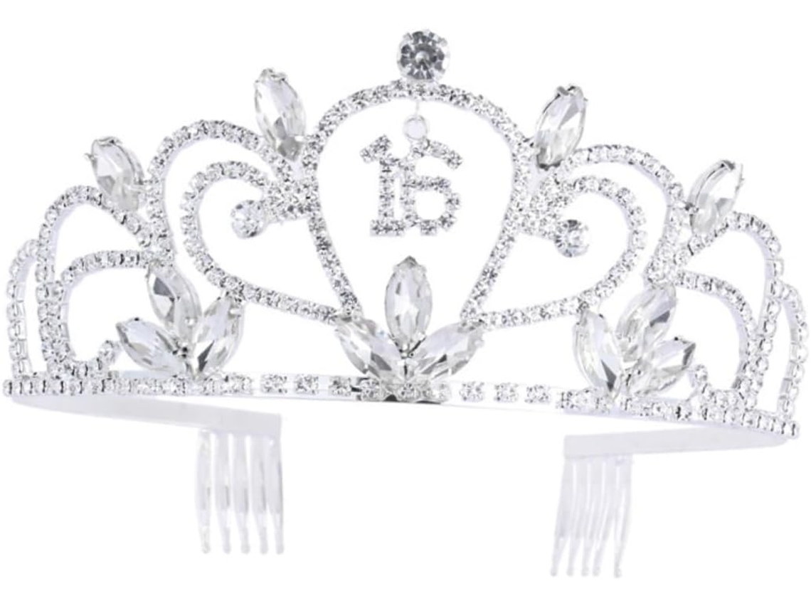 Corona Para Niñas, Tiara De Cumpleaños Chapada En Oro, Accesorio Para Fiestas
