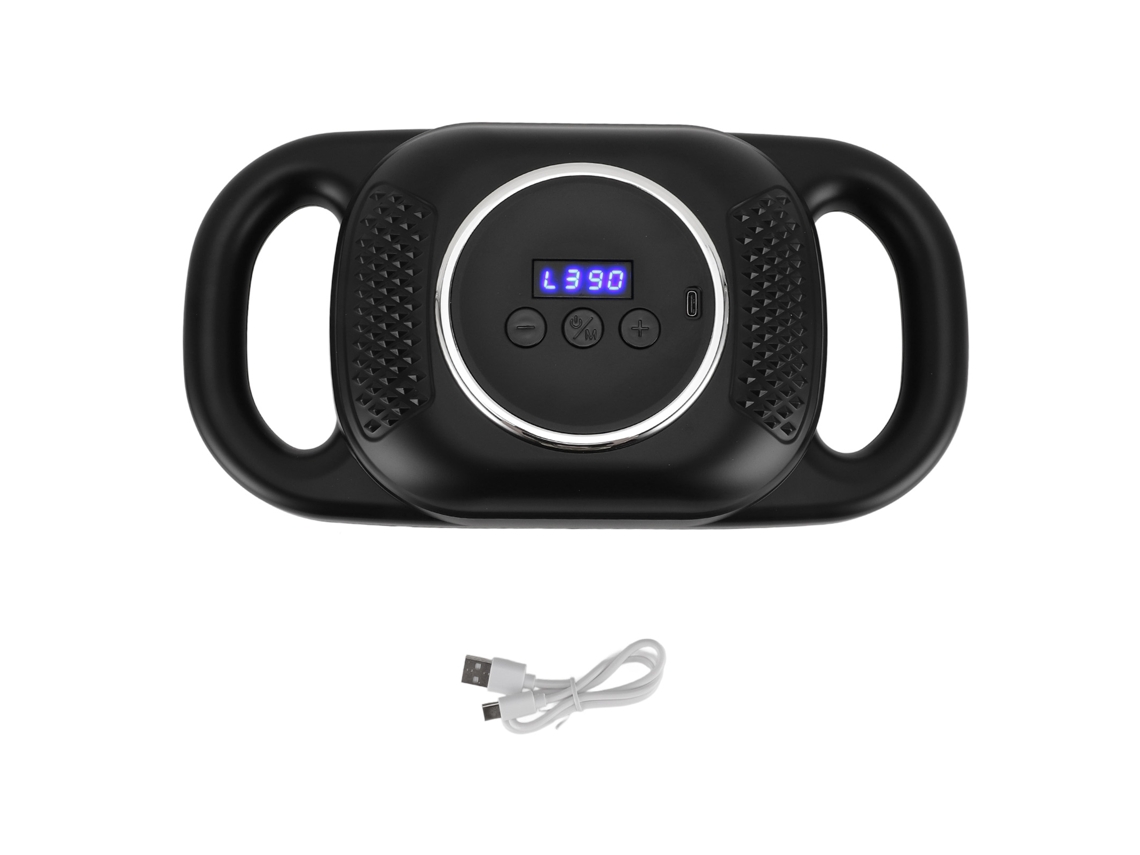 Massagador Muscular 6 Cabeças Recarregável 10 Modos Display Digital Relaxamento Costas Pescoço Pernas Ombros Preto