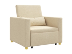 Maison Exclusive - Cama Sofá Desplegable Individual Crema 90 X 165 X 87 Cm Tela