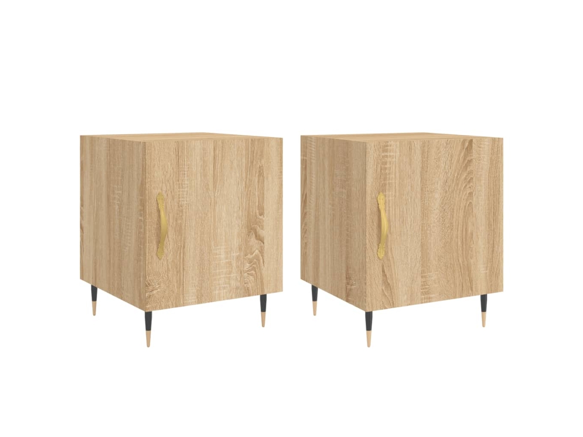 Maison Exclusive - Mesitas Noche 2 Uds Madera Ingeniería Roble Sonoma 40x40x50 Cm