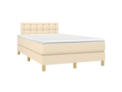 Maison Exclusive - Cama Box Spring Con Colchón Tela Color Crema 120x190 Cm