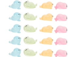 Juego 20 Figuras Focas Brillan Oscuridad Resina Miniatura Decoración Acuario Hogar Temática Marina Animales