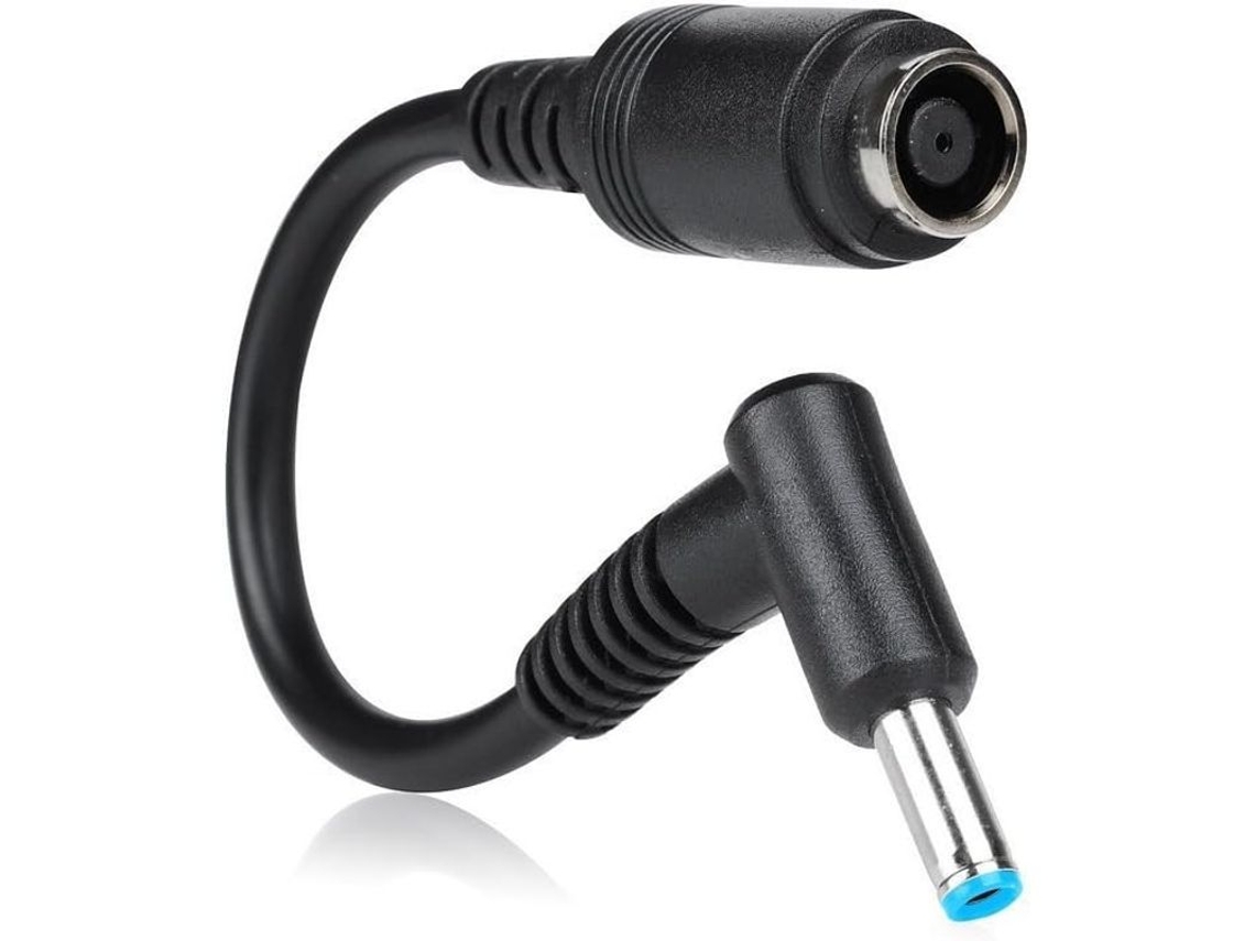 Conversor de conector de ponteira para carregador de laptop HP, 7.4x5.0mm para 4.5x3.0mm, com pino