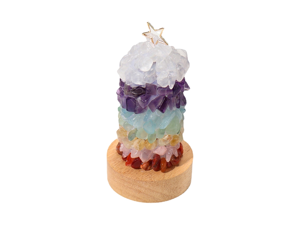 Lámpara de mesa con luz nocturna USB de piedra de cristal, regalo de Navidad para hacer tú mismo