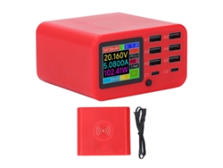 Estación De Carga Usb De 8 Puertos Y 100 W Con Carga Rápida Pd, Pantalla Digital Y Concentrador Para Múltiples Dispositivos.