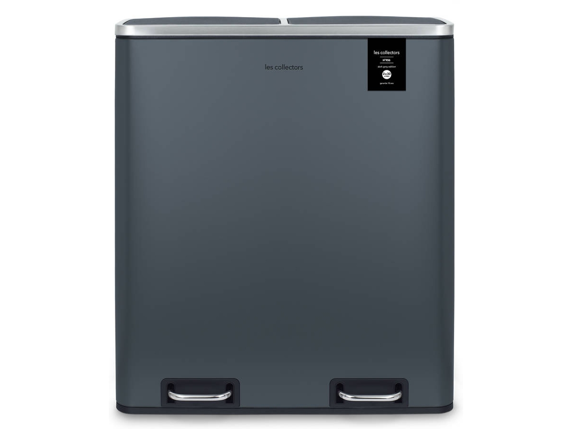 Cubo de Basura LES COLLECTORS N°906 (Gris - Acero Inoxidable - 2 x 30 L)