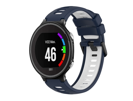 Correa Smartwatch para Garmin Forerunner 630 Silicona Bicolor (Azul Medianoche + Blanco)