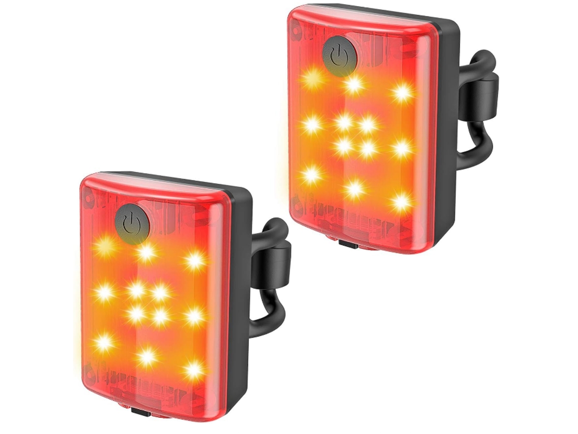 2 Luzes Traseras Bicicleta 4modos Usb Recargable Negro