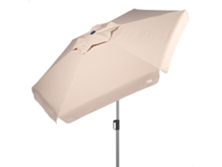 AKTIVE Sombrilla grande jardín antiviento hexagonal inclinable marfil 230 cm c/protección UV50 y bolsa transporte