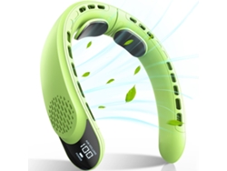 Ventilador de cuello portátil sin aspas, silencioso, 3 velocidades, carga USB de 4000 mAh, color verde Siurn