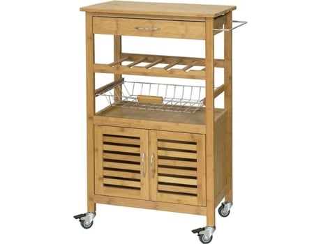 Carrito de Cocina SOBUY FKW53-N (Bambú - 56x36x92 cm)
