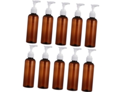 Conjunto De 10 Frascos Plásticos Vazios Com Bomba Dosadora Para Shampoo E Loção, Ideais Para Viagens.