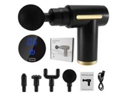 (negro) Pistola De Masaje Muscular Con Pantalla Led Para Fascia, Masajeador De Tejido Profundo