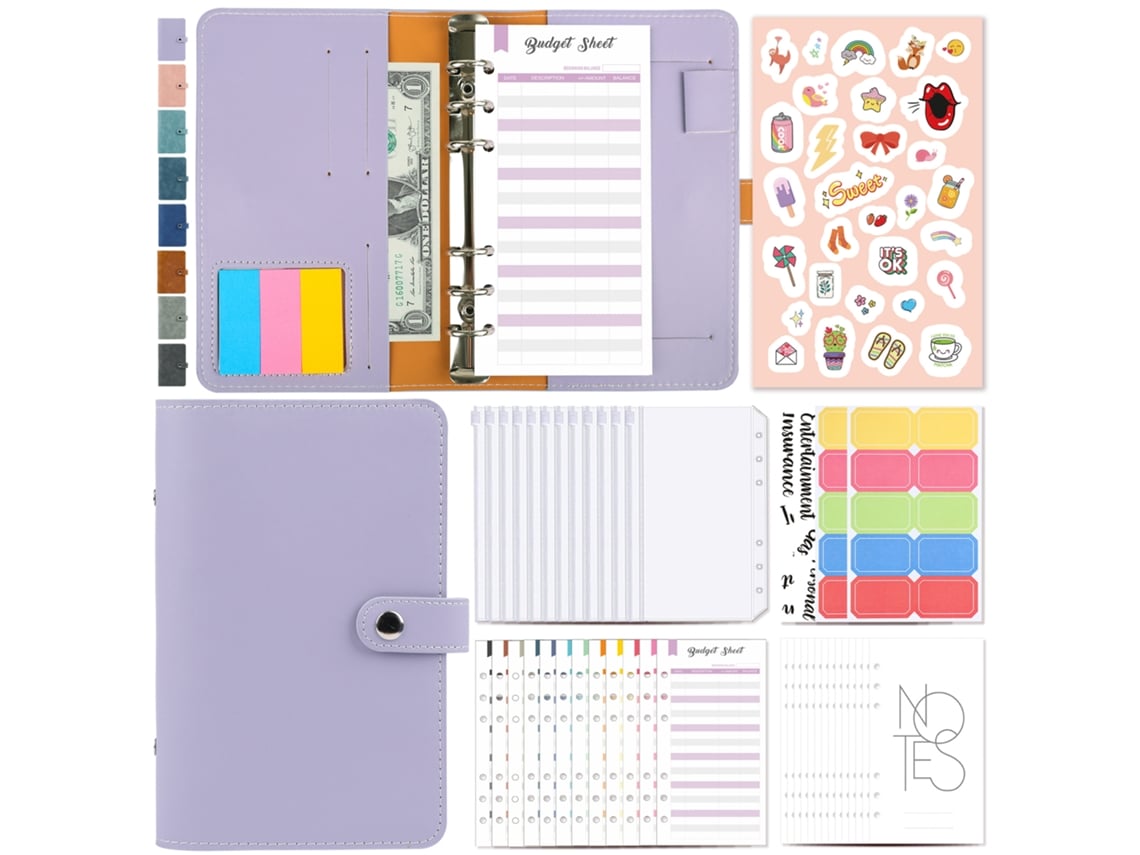 Libreta A6 con cremallera, fecha y tapa tipo sobre MDUG (roja)