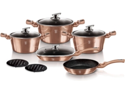 Batería de Cocina BERLINGER HAUS Rose Gold Oro Rosado (11un)