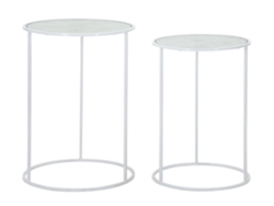 Mesa White Harts Coppia Cm Ø 43x60 38x55 Mauro Ferretti