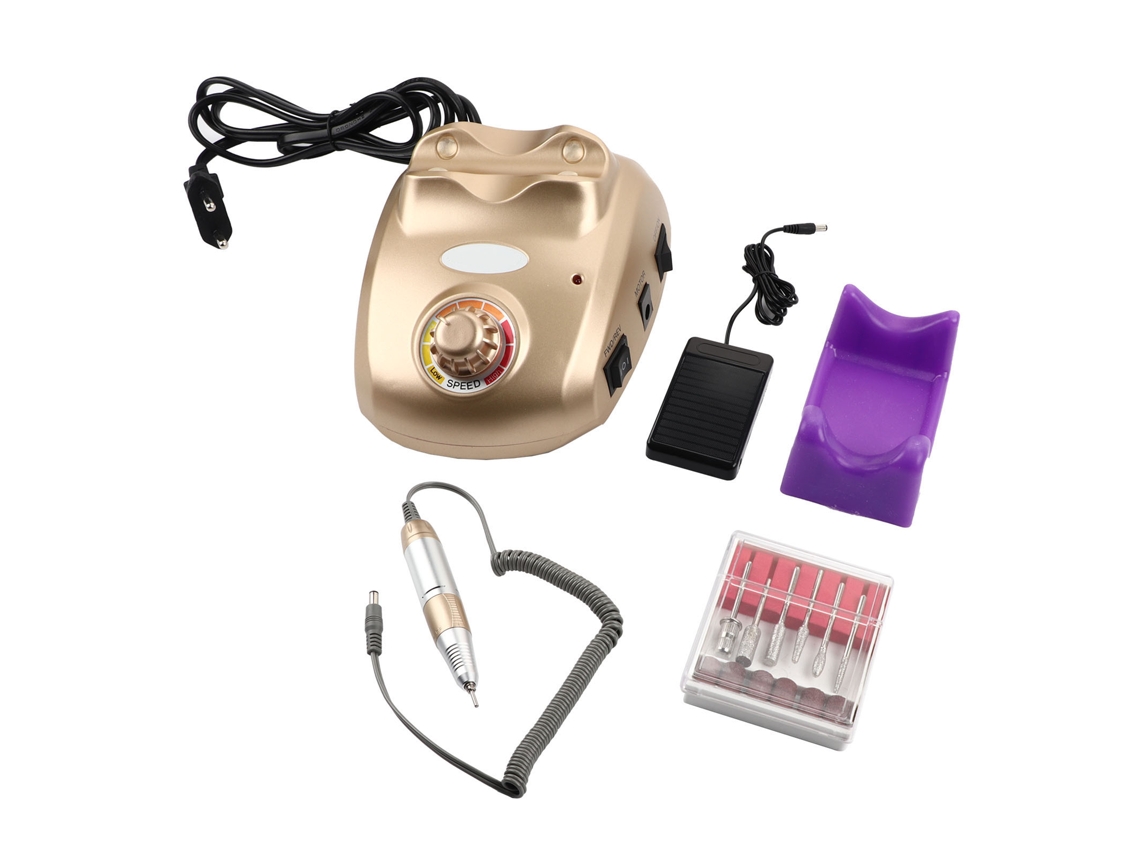 Máquina de esmalte de uñas Taladro Electric Manicura 30000 rpm con 6 brocas doradas