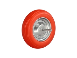 Rueda Carretilla Obra / Jardin Maciza Llanta Acero Galvanizado Plus Naranja