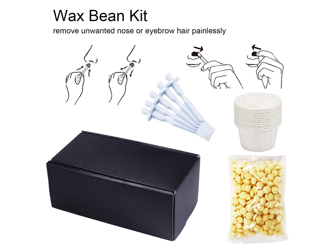 Kit De Cera Para Depilar Pelos Nasais E Sobrancelhas Com Palitos Aplicadores E Vainas De Cera