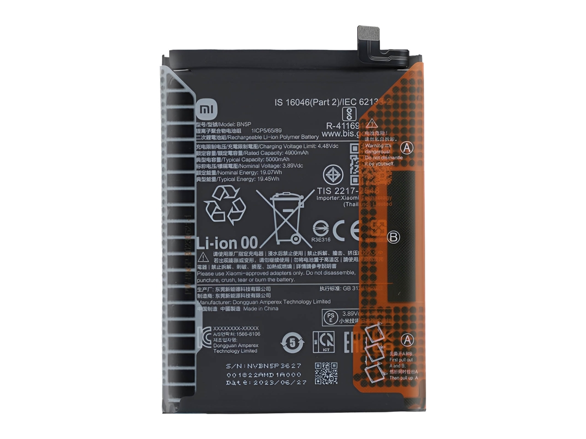Clappio Batería para Xiaomi Redmi Note 13 5G / 4G Capacidad 5000mAh Negro