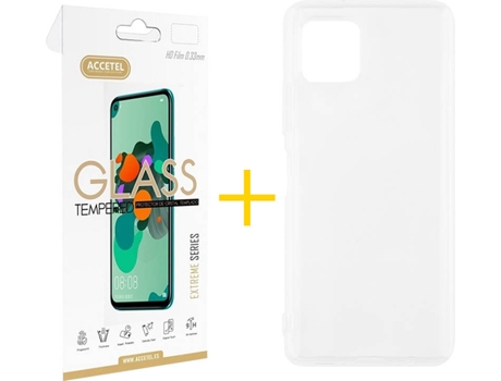 Funda y Protector de Vidrio Samsung Galaxy A22 5G ACCETEL Silicona Líquida Transparente