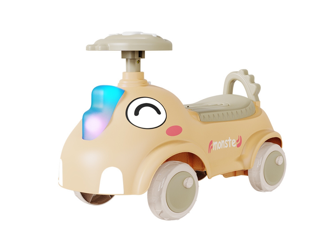 Coche de equilibrio de 4 ruedas Beunik para niños (edad mínima: 1 año, amarillo)
