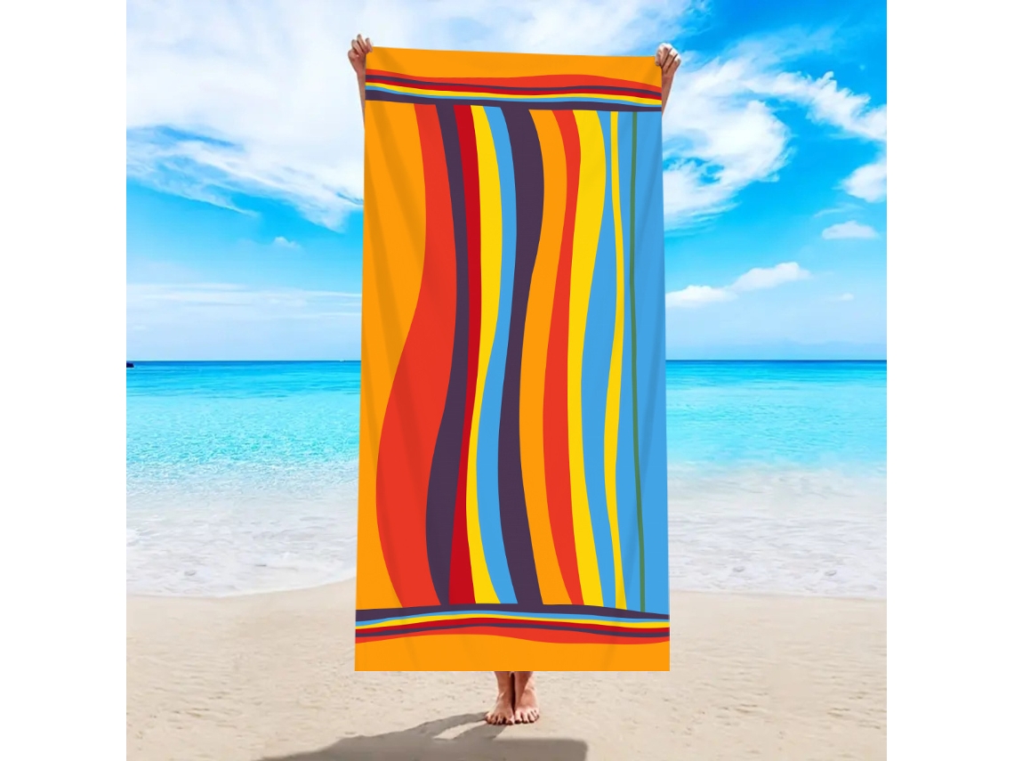 Toalla de playa de microfibra a rayas Yuysan, de alta absorción y secado rápido, 180 x 90 cm, modelo St187, color marrón.