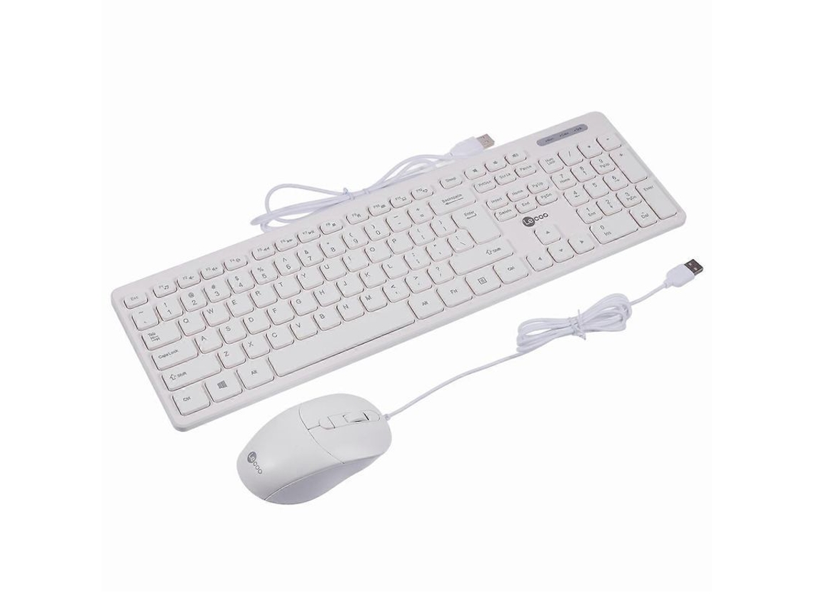 Teclado Y Ratón Usb Con Cable Lenovo Lecoo Cm102 Para Uso De Oficina Con 104 Teclas Y Sensibilidad Ajustable.