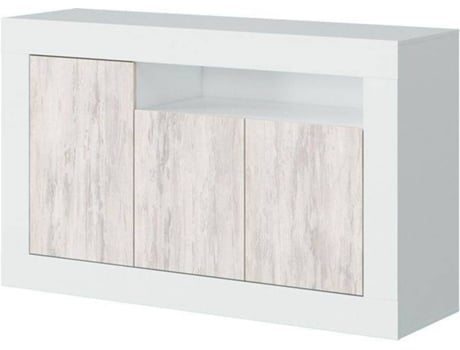 Aparador HABITDESIGN Baltik (Blanco Artik - Blanco Viejo - Melamina, MDF, PVC, ABS y Metal - 144 x 87 x 42 cm)
