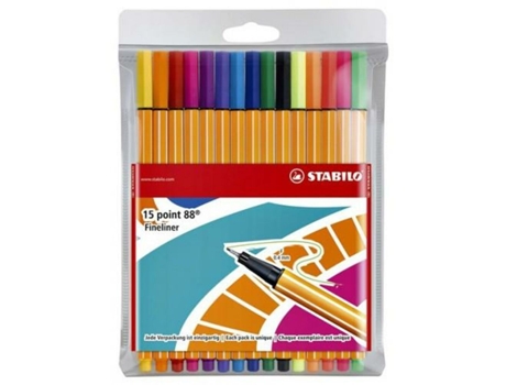 Set de Rotuladores STABILO Point 88 15 Piezas Multicolor