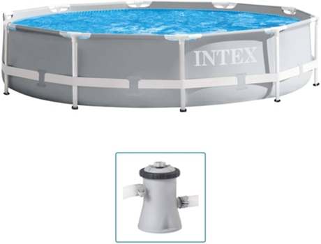 Conjunto de Estructuras de Piscina INTEX Premium (Gris - Acero - 305x76 cm)