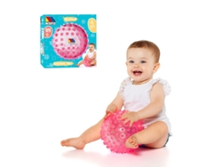Pelota sensorial de color rosa, 20 cm de diámetro.