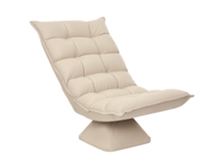 Sillón Giratorio 360°, 5 Posiciones, Tela, 70x62x95cm, Beige Claro
