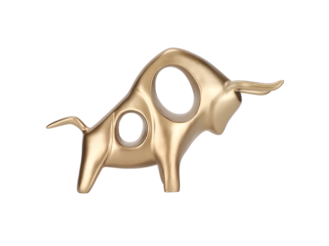 Escultura decorativa de toro Tauro en resina para el hogar y joyería