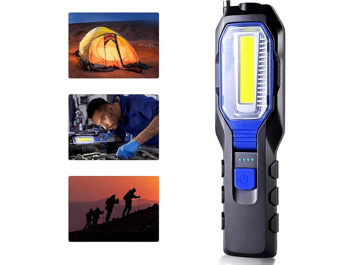 Linterna De Inspección Recargable Led, Cob Con Base Magnética Y Gancho, Para Talleres Automotrices, Camping Y Emergencias