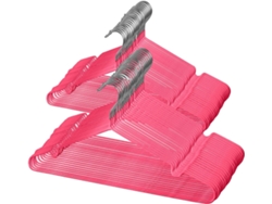COM-FORT HOUSE | Percha Metal | Color Rojo | Antideslizantes y Resistentes | Perchas para Ropa | Ideal para Chaquetas, Pantalones o Blusas | 48 Unidades