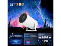 Mini Proyector 4k/1080p, Wifi 6, Bt 5.4, Keystone, Rotación 180°, Blanco