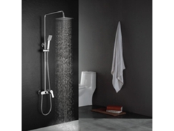 Kibath Columna De Ducha Monomando Cuadrada 100-150 Cm Ver Extralarga Acabado Cromo Brillo Fabricado En Latón