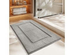 Alfombra de Baño LUUCOZK Antideslizantes Absorbentes Decoración Baño Secado Rápido Poliéster Gris (60x110cm)
