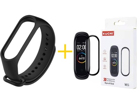 Correa + Protector Mi Band 6 KUCHI Silicona (Negro)