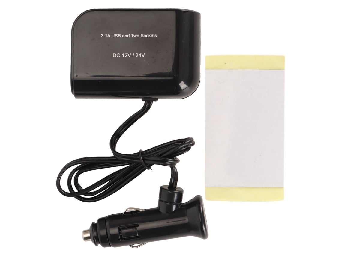 Adaptador De Acendedor De Cigarros 2 Tomadas 3.1a Carregador Usb Com Proteções Múltiplas Para Celulares Gps Tablets