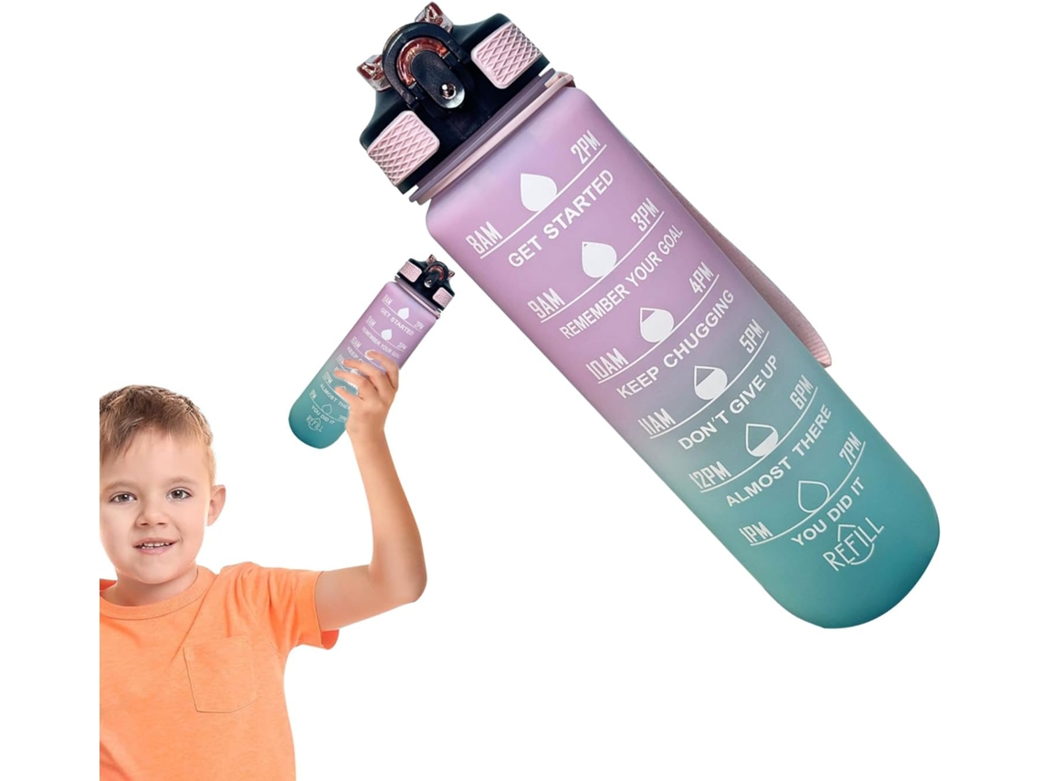 Botella de agua reutilizable Slowmoose de 1 litro, vaso medidor, ideal para la escuela y los viajes.