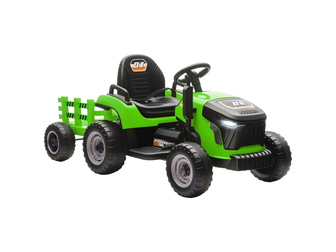 Tractor Eléctrico Infantil, Con Asiento, Control Remoto, Arranque Suave, Para Niños De 3 A 8 Años, Color Verde.