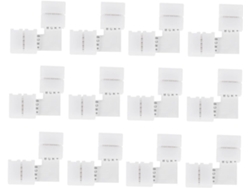 Juego De 20 Clips Conectores Angulares Para Tiras Led, Adaptadores Blancos.