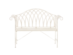 Banco de jardín BELIANI Milazzo de Hierro Blanco 130x45x94